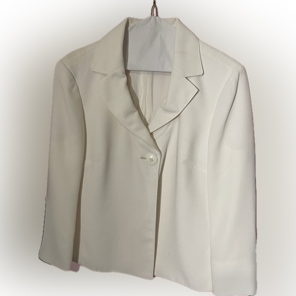 Le Suit Essentials Ivory Skirt Set Sz 10 - Picture 3 of 14